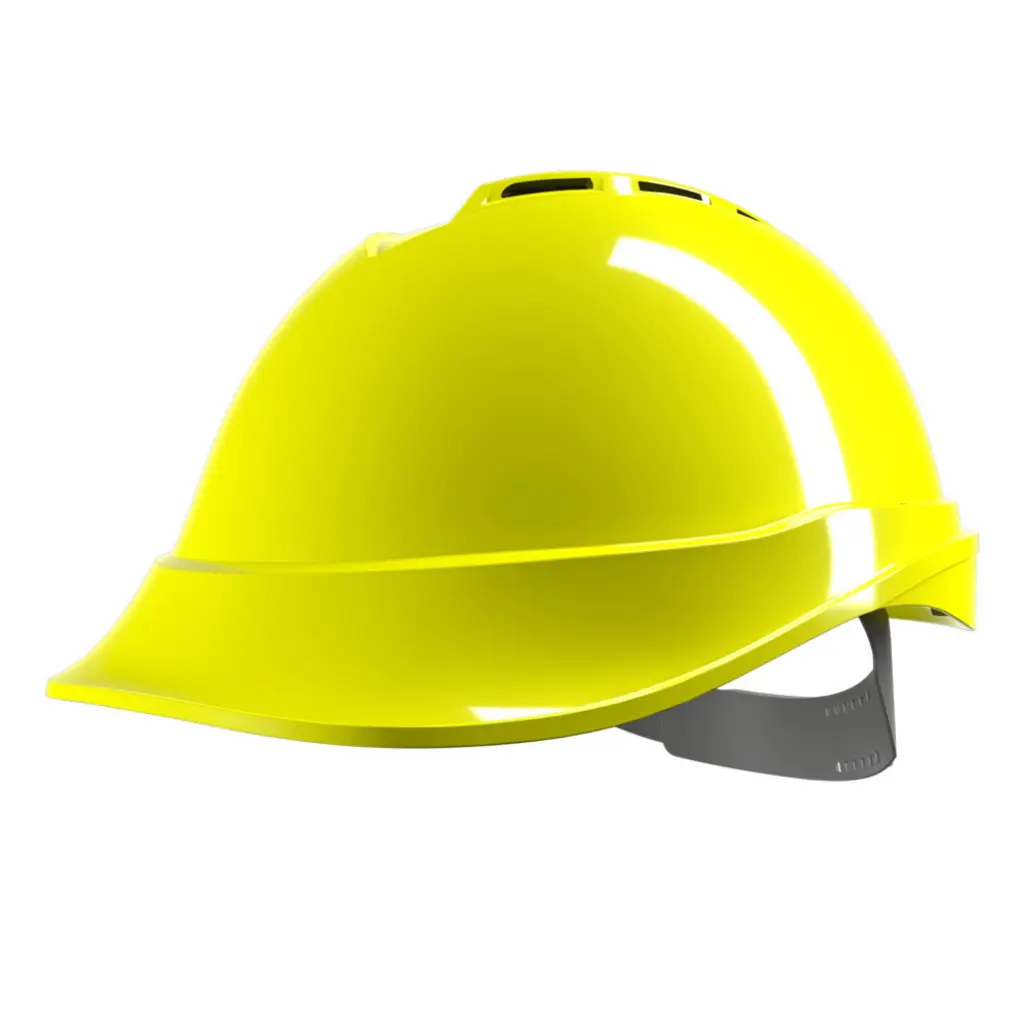 MSA V-Gard 200 Vented Safety Helmet Hi Vis Yellow 