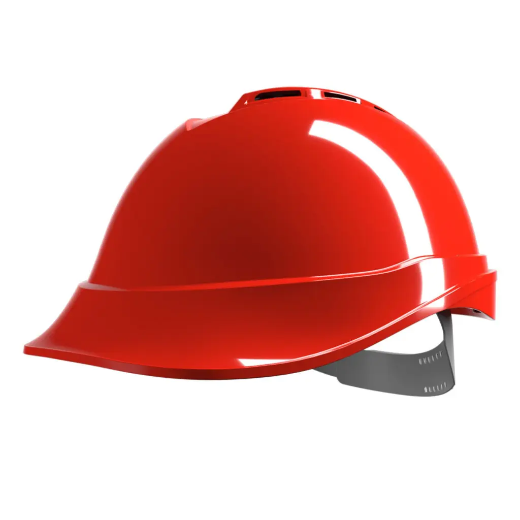 MSA V-Gard 200 Vented Safety Helmet Red 