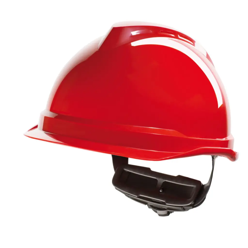 MSA V-Gard 520 Peakless Safety Helmet Red 