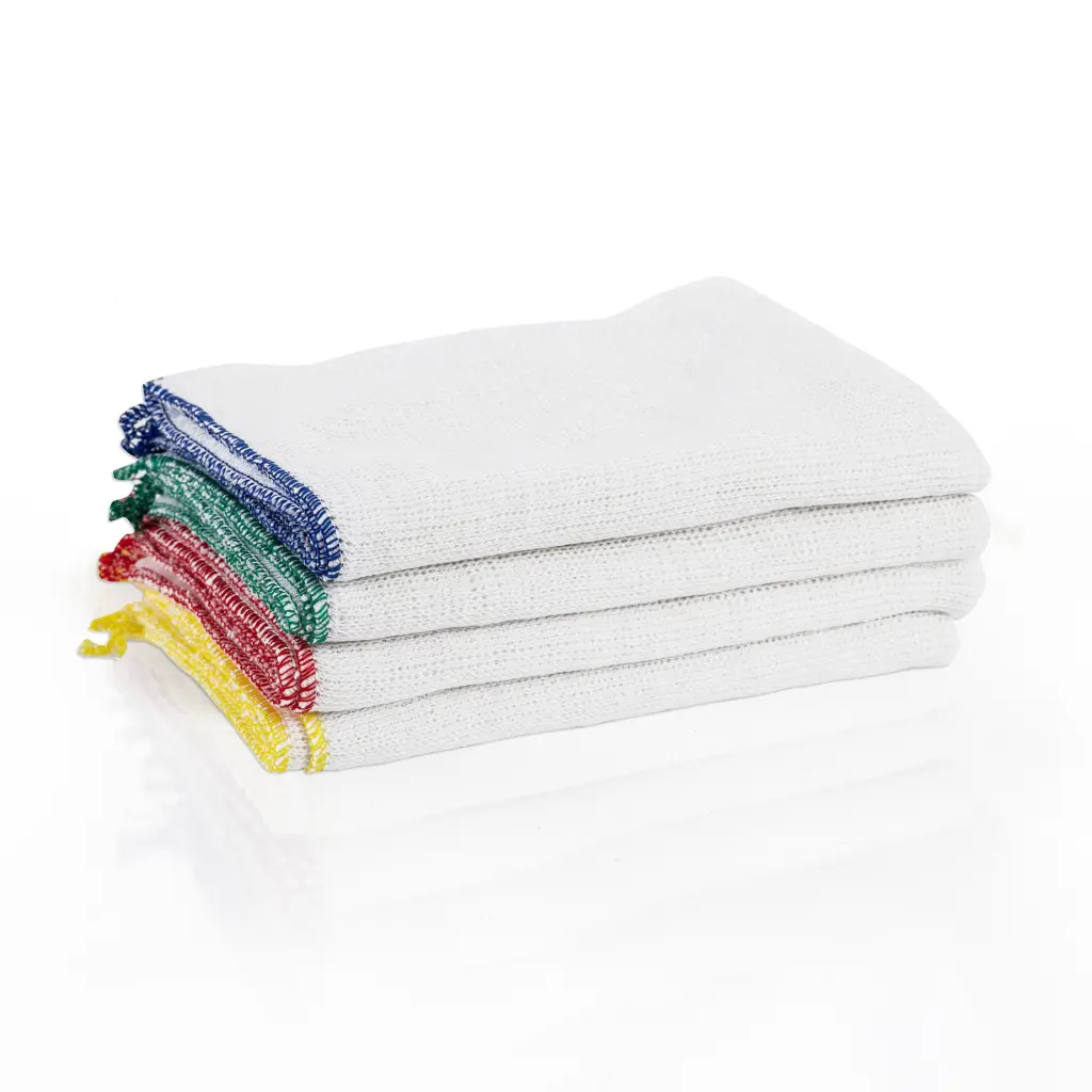 Medium Dishcloth 400 x 250mm Red Trim (10) 