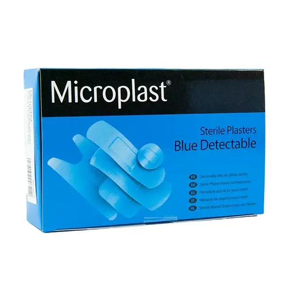 Microplast Blue Detectable Plasters 7.5cm x 2.5cm (Box of 100)