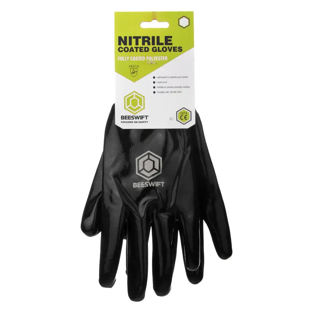 Nitrile Fully Coated Black XL POS