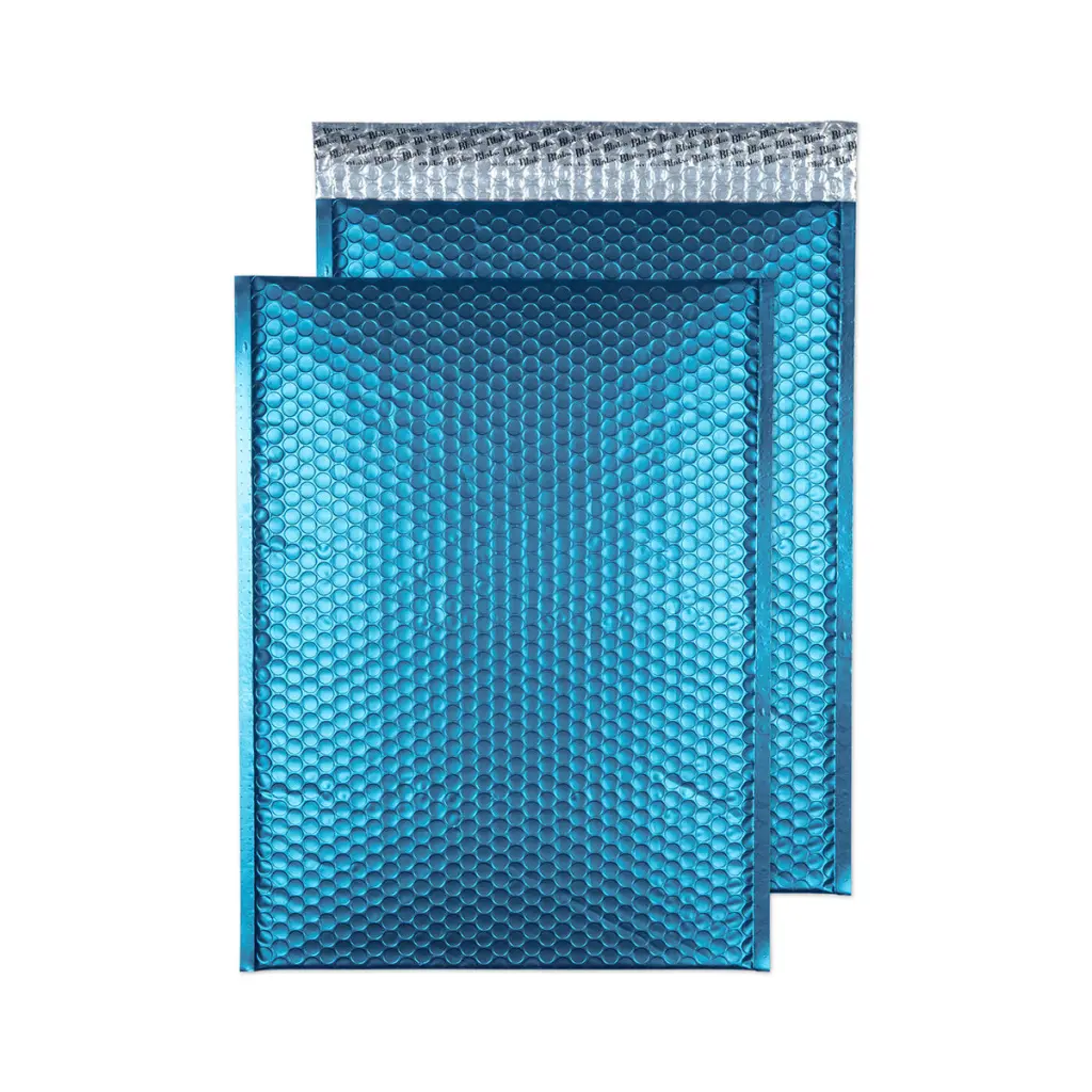 OBS Blake Colour C3 Caribbean Blue Metallic Matt Bubble Mailer Peel and Seal 70Mu 450x324mm BOX 50