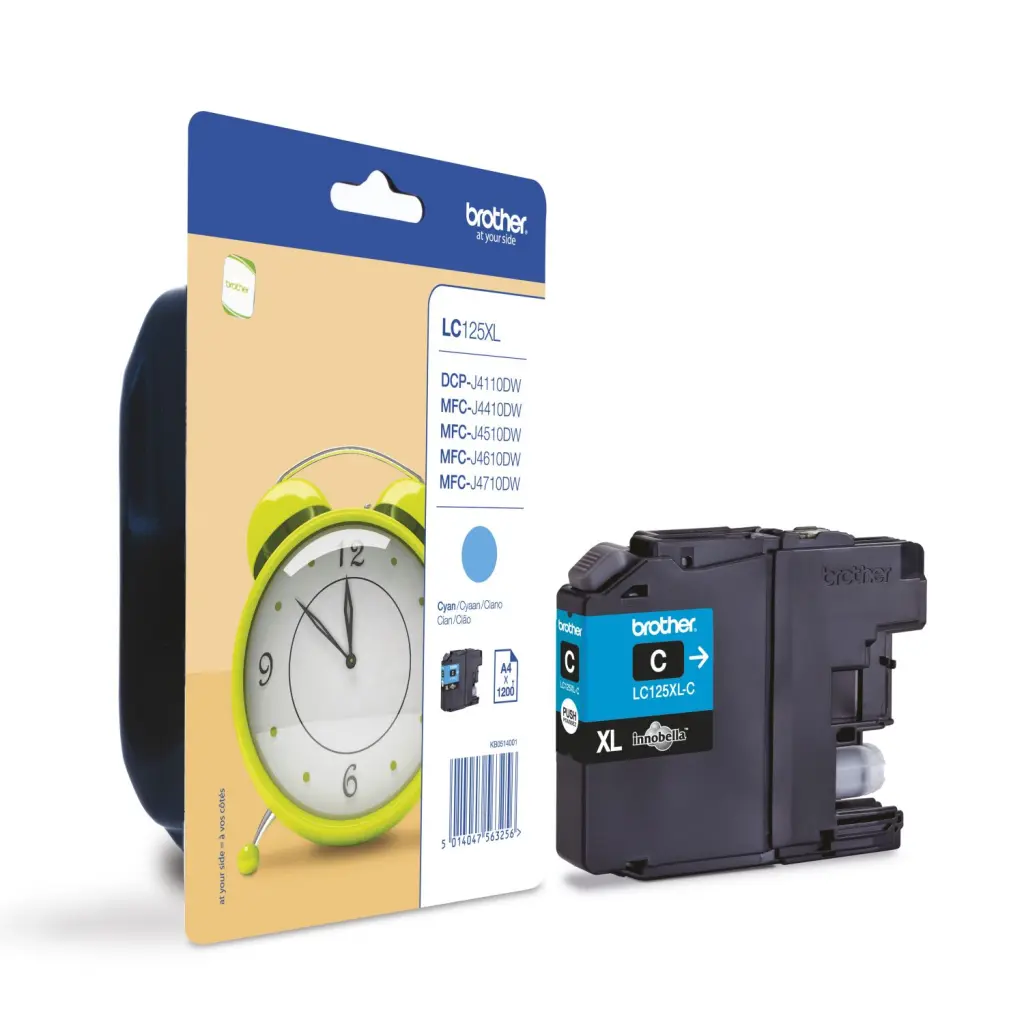 OEM Brother LC125XLC Ink Cartridge Cyan 1.2K Pages 8ml