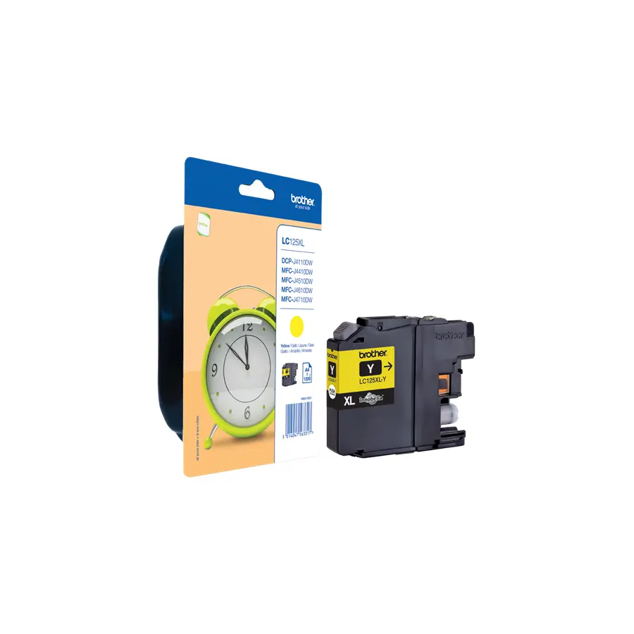 OEM Brother LC125XLY Ink Cartridge Yellow 1.2K Pages 10ml