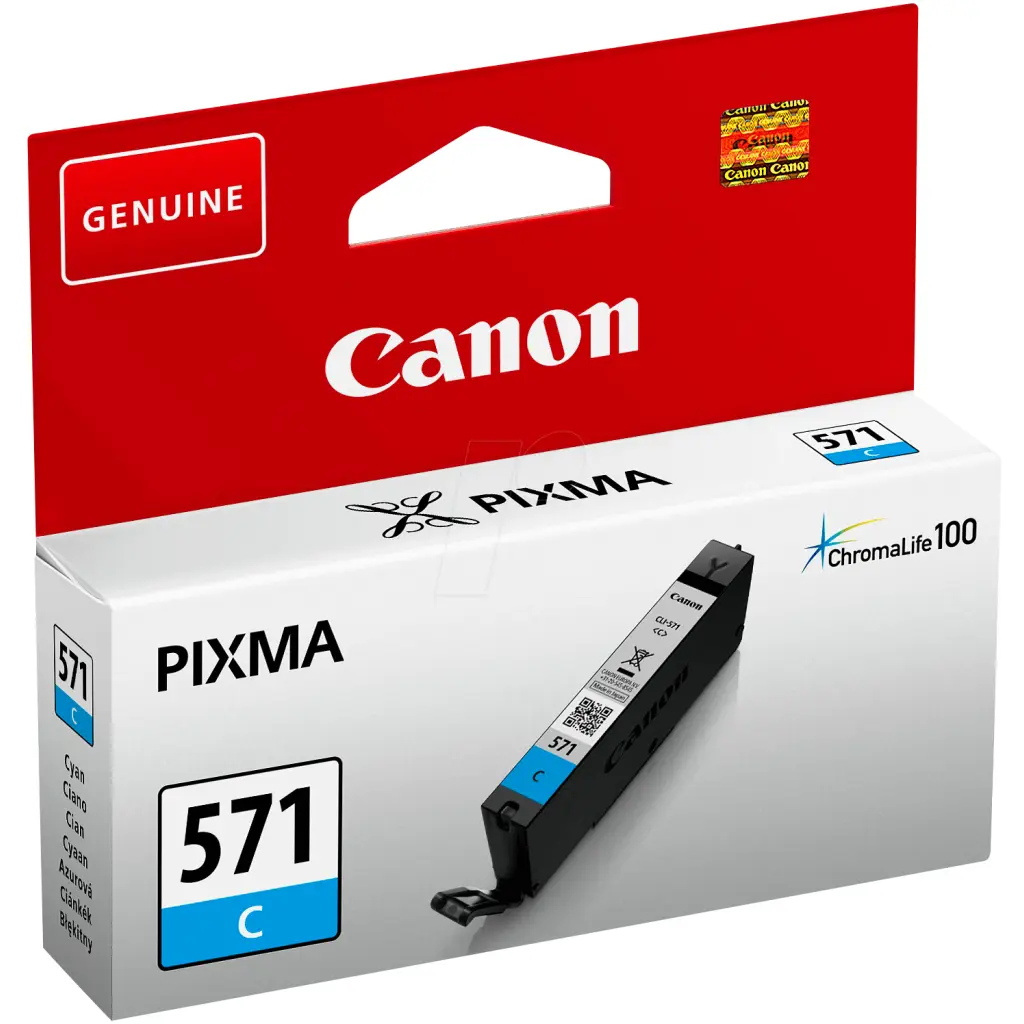 OEM Canon CLI-571C Cyan Original Ink Cartridge 0386C001