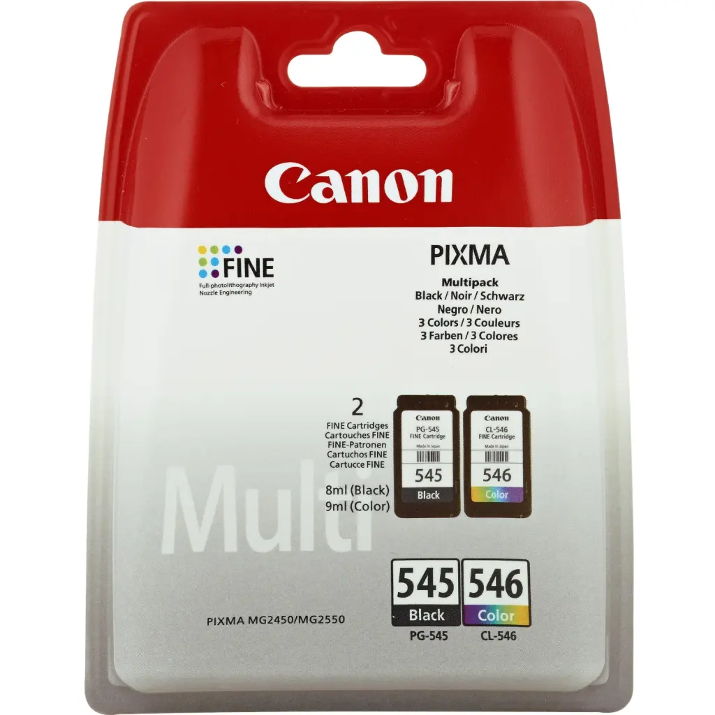 OEM Canon PG-545 and CL-546 Black and Tri-Colour Original Ink Cartridge Multipack