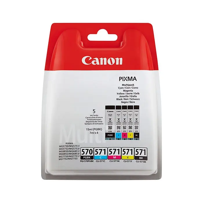 OEM Canon PGI-570PGBK and CLI-571BKCMY 5 Colour Original Ink Cartridge Multipack