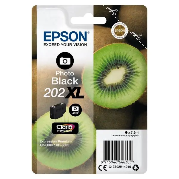 OEM Epson 202XL Photo Black High Capacity Ink Cartridge C13T02H14010