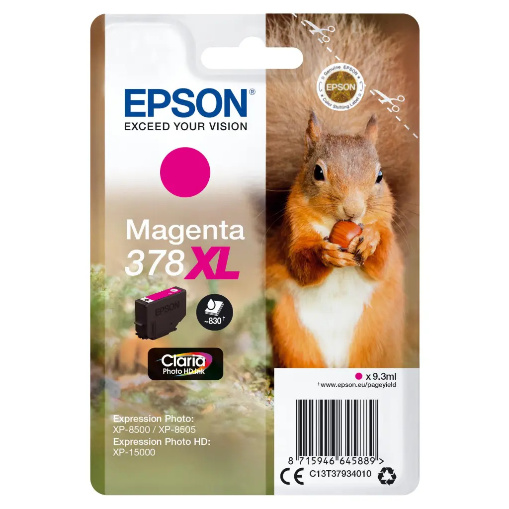 OEM Epson 378XL High Capacity Magenta Ink Cartridge C13T37934010
