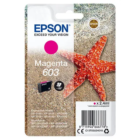 OEM Epson 603 Magenta Original Ink Cartridge C13T03U34010