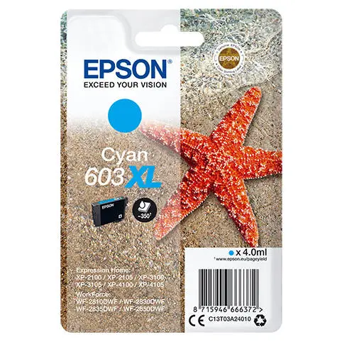 OEM Epson 603XL High Capacity Cyan Ink Cartridge T03A24010