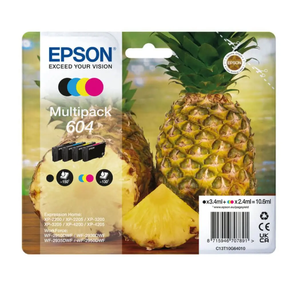 OEM Epson C13T10G64010/604 Ink Cartridge Multi Pack 150 Pages + 3x130 Pages