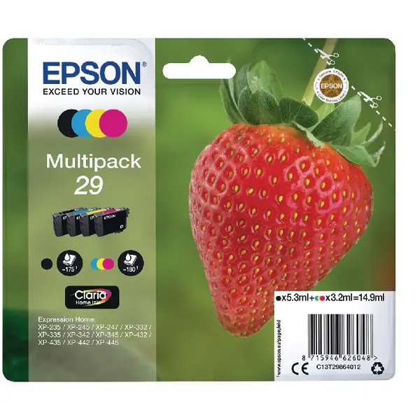 OEM Epson C13T29864012 (29) Ink Cartridge Multi Pack BKCMY 5.3ml + 3x3.2ml