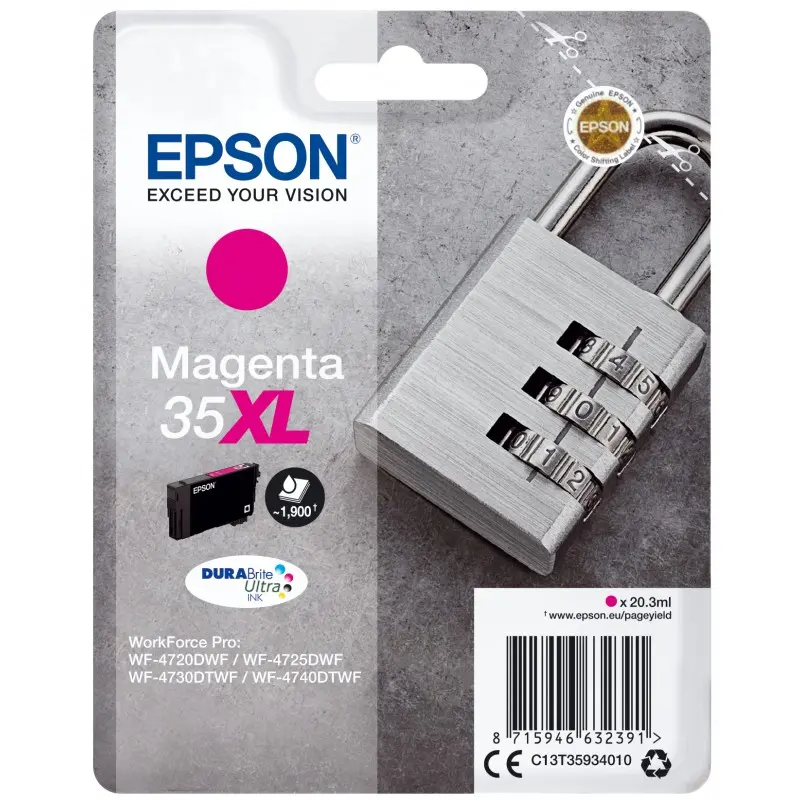 OEM Epson C13T35934010 (35XL) Ink Cartridge Magenta High Capacity 1.9K Pages 20.3ml