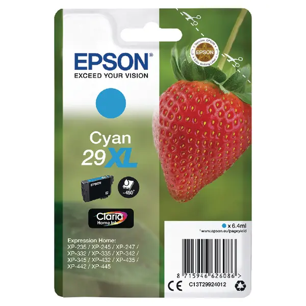 OEM Epson Cyan 29XL Claria Home Ink