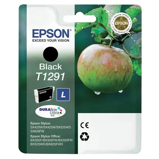 OEM Epson T1291 High Capacity Black Ink Cartridge 380 Pages 11.2ml C13T12914010 C13T12914012