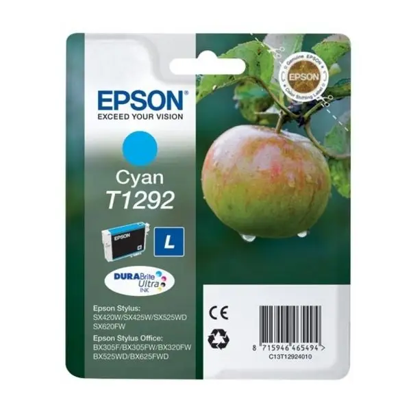 OEM Epson T1292 High Capacity Cyan Ink Cartridge C13T12924010 C13T12924012