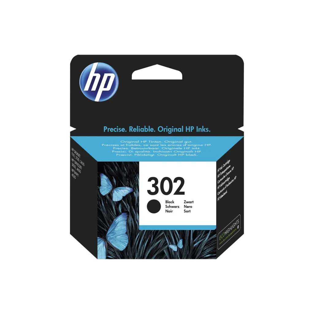 OEM HP 302 Black Original Ink Cartridge F6U66AE