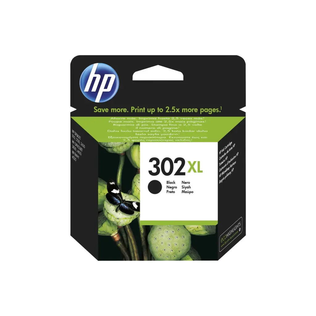 OEM HP 302XL High Capacity Black Ink Cartridge F6U68AE