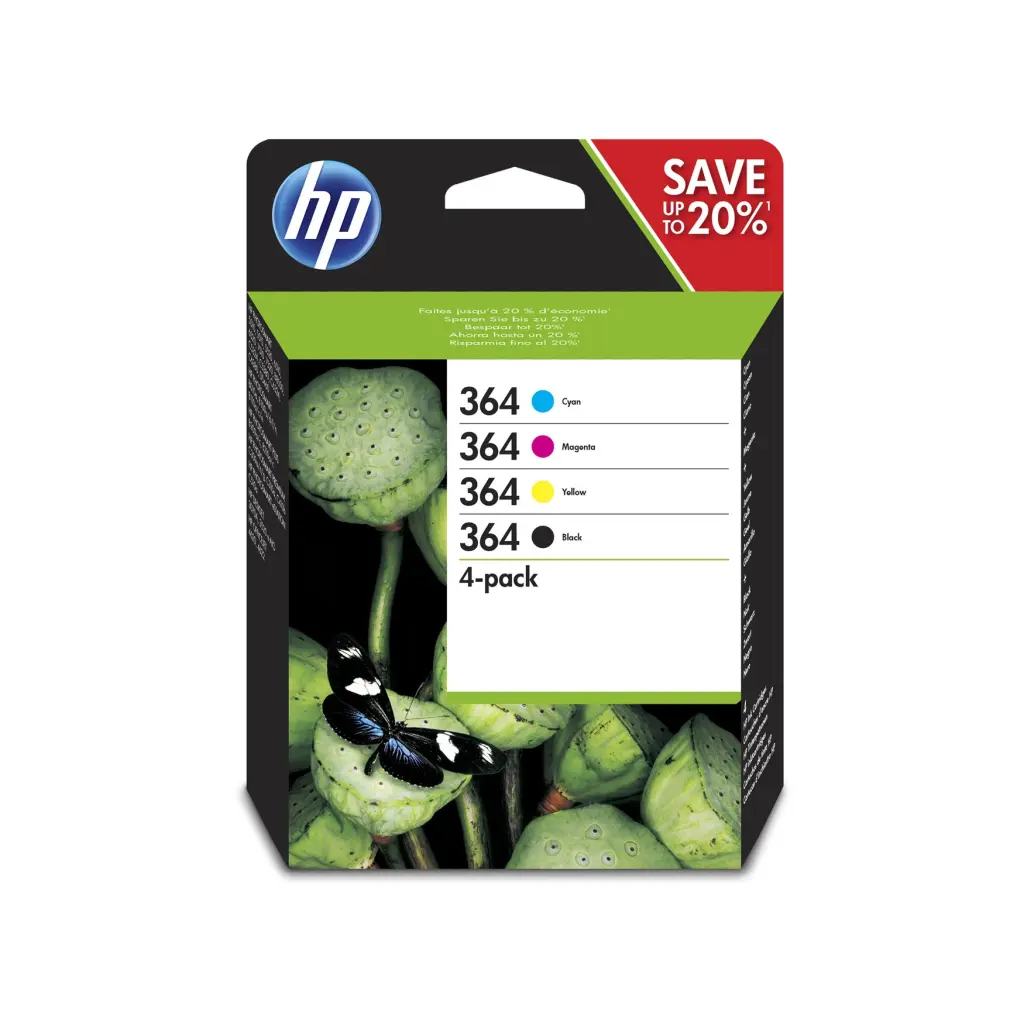OEM HP 364 4 Colour CMYK Original Ink Cartridge Multipack