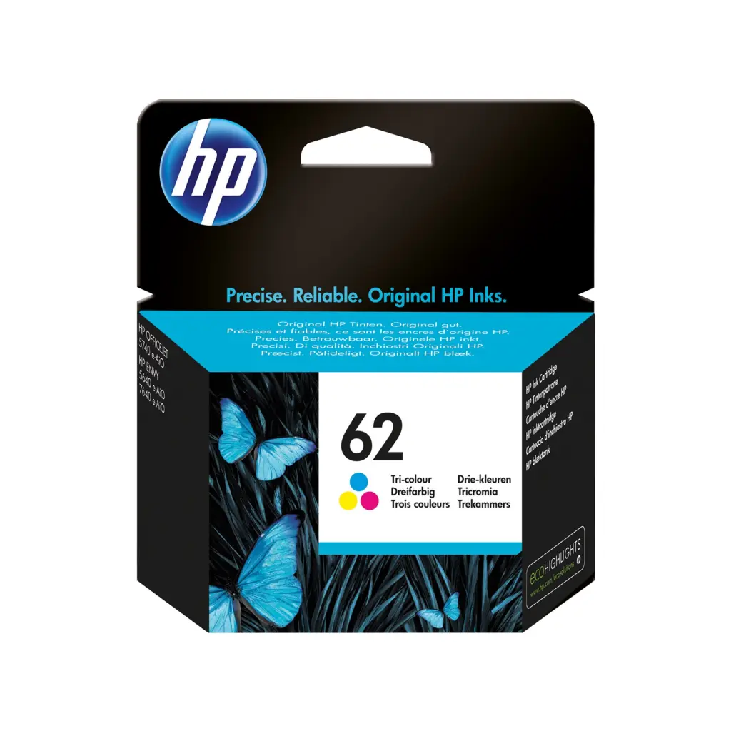 OEM HP 62 Tri-Colour Original Ink Cartridge C2P06AE
