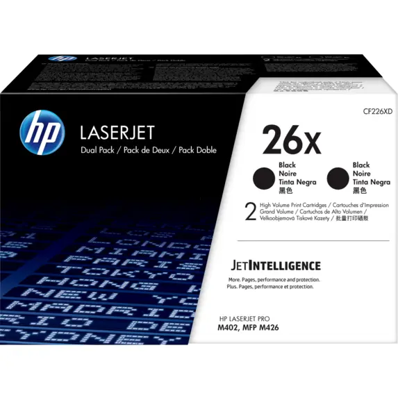 OEM HP CF226XD (26X) Toner Black 9K Pages Pack Qty 2
