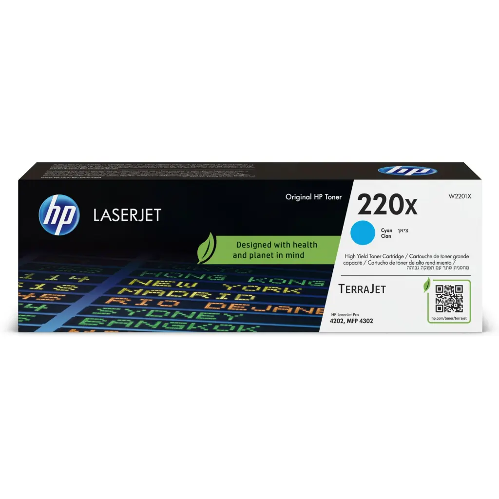OEM HP W2201X/220X High Capacity Cyan Toner Cartridge 5.5k Pages