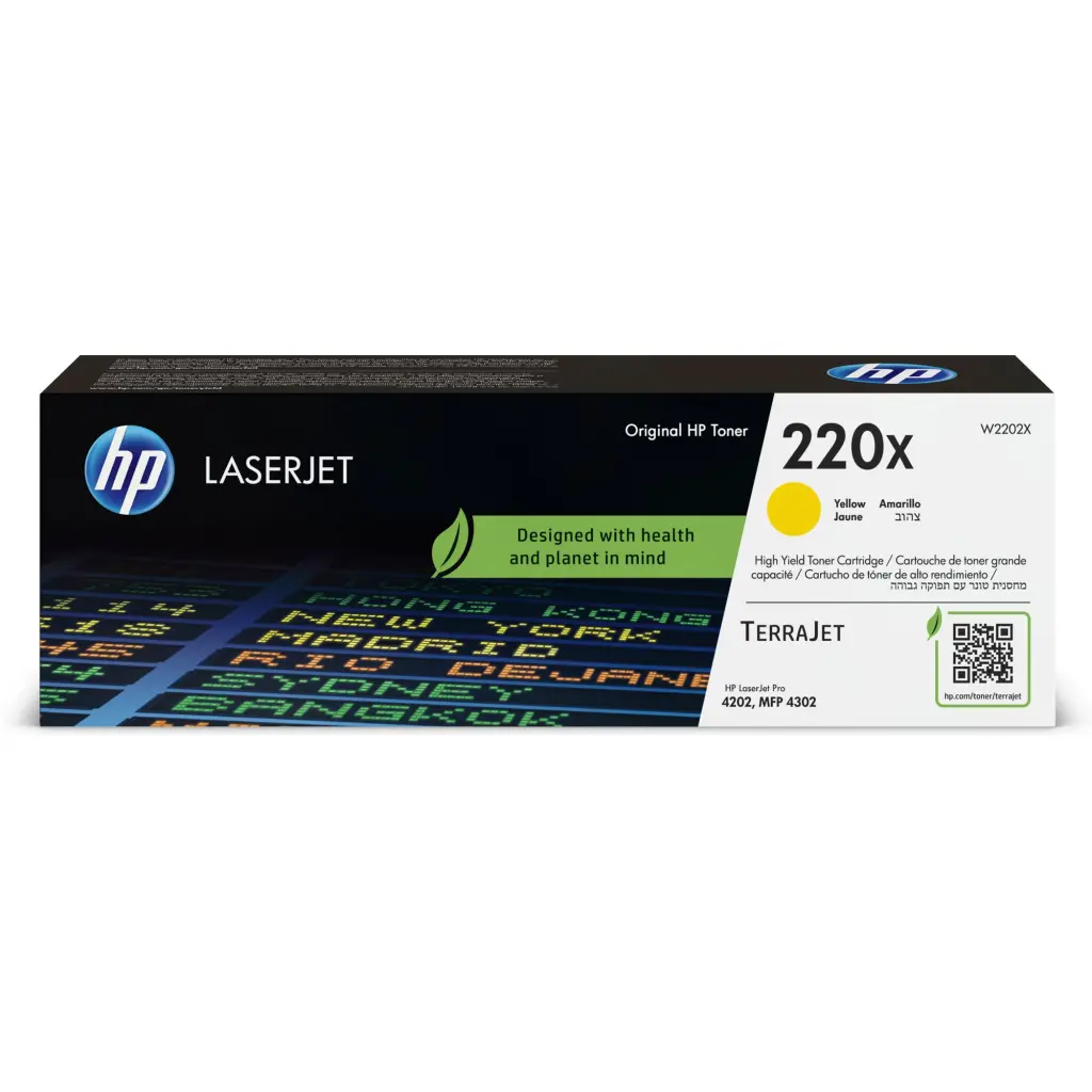 OEM HP W2202X/220X High Capacity Yellow Toner Cartridge 5.5k Pages