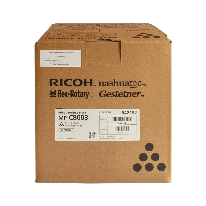OEM Ricoh 842192 Toner Black MPC6503/8003