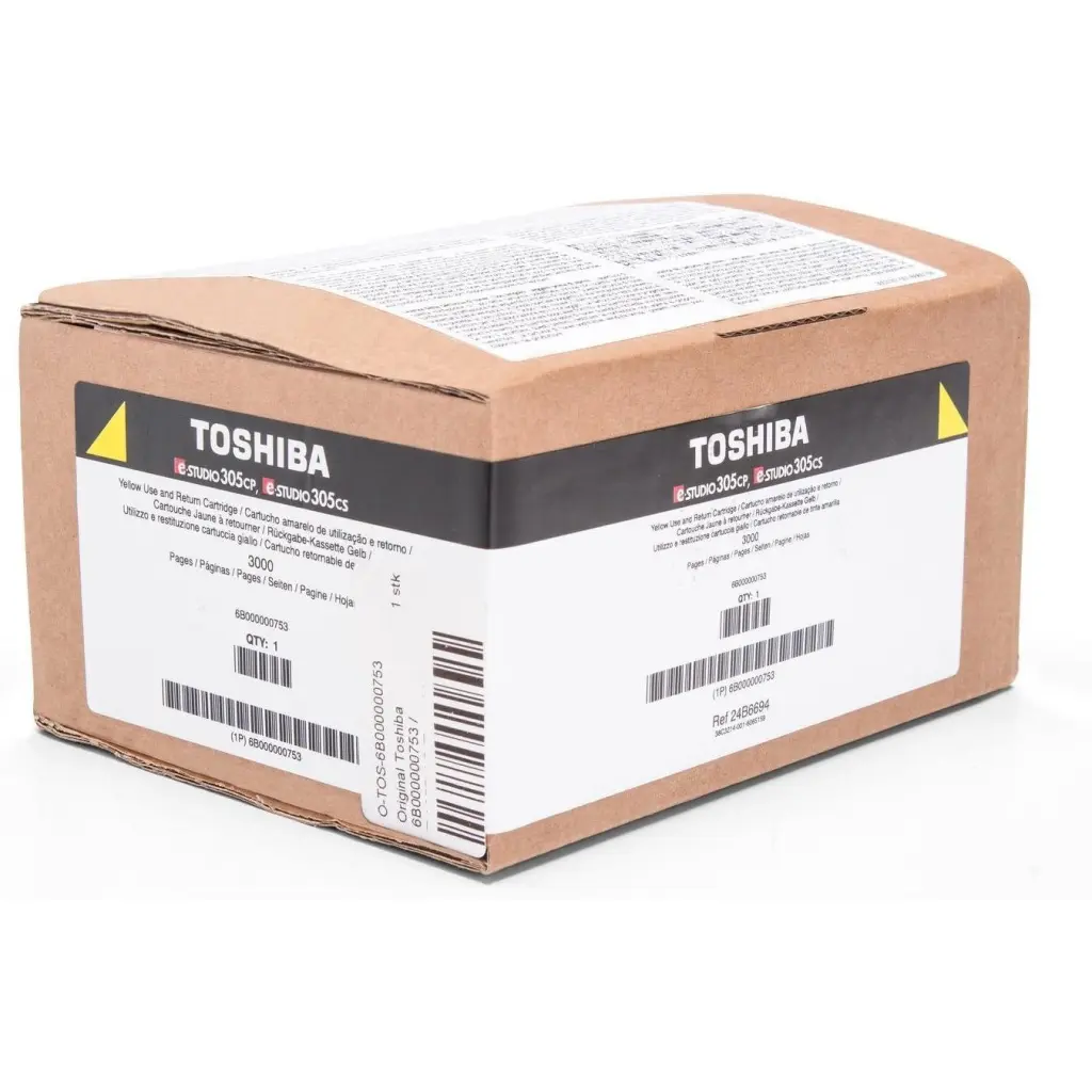 OEM Toshiba 6B000000753 (T-305PY-R) Yellow 3000 Pages Original Toner