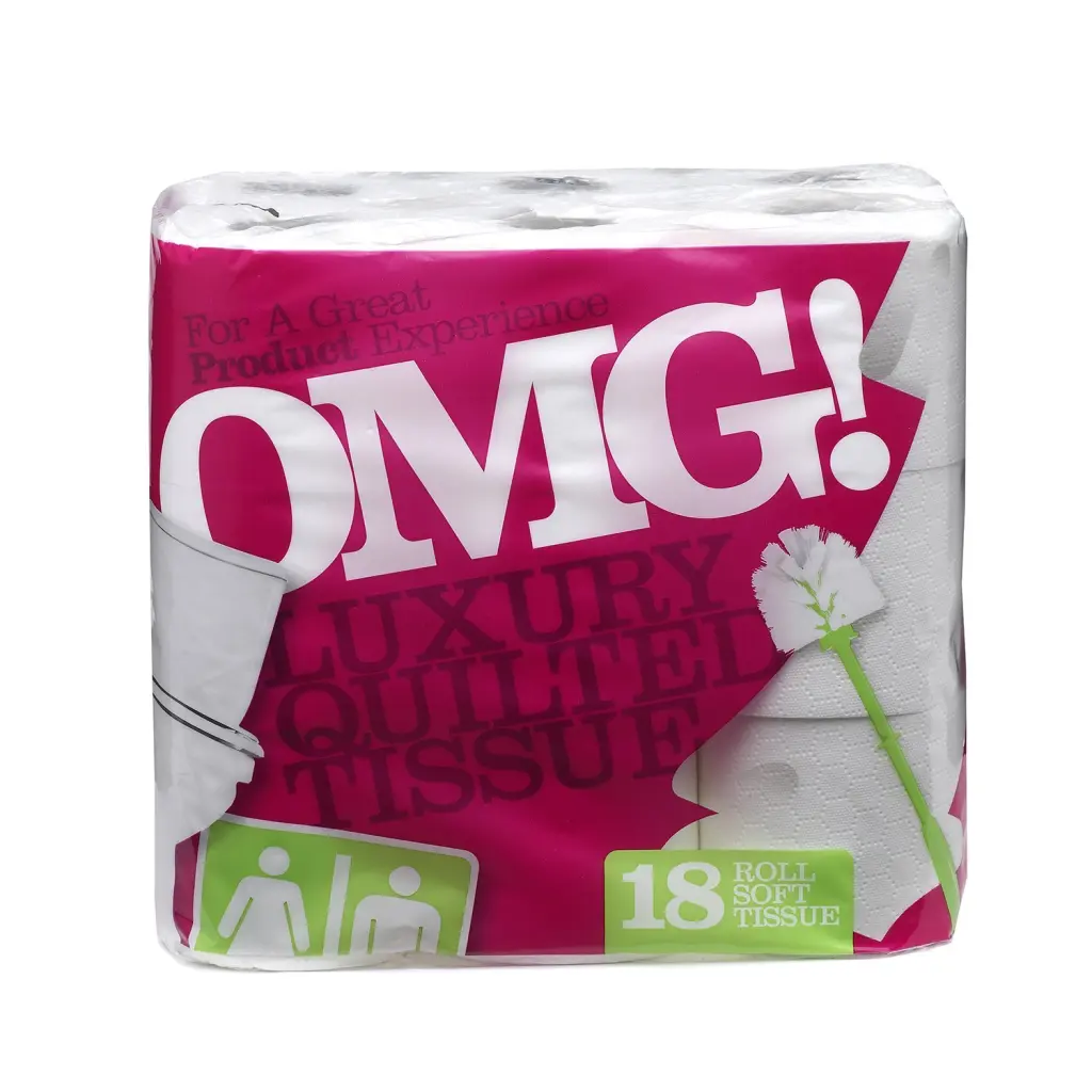 OMG Standard Toilet Rolls White Pink