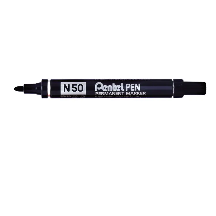 Pentel N50 Black Permanent Bullet Markers Pack of 12