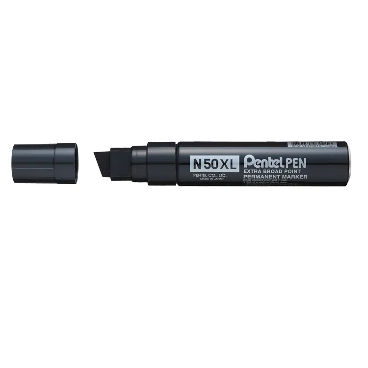 Pentel N50XL Black Permanent Market Broad Chisel 17-19mm Pack of 6