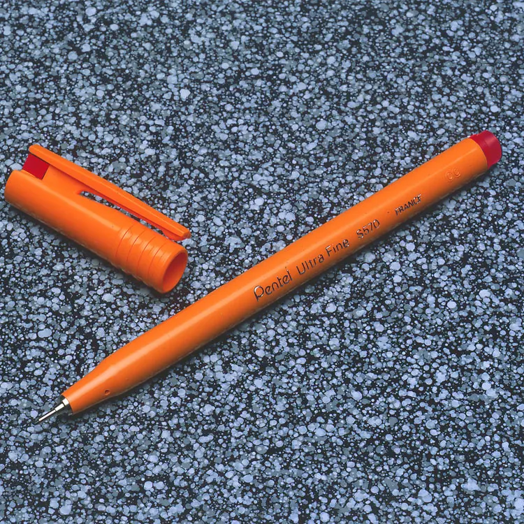 Pentel S570 Red Ultra Fineliners Pack of 12