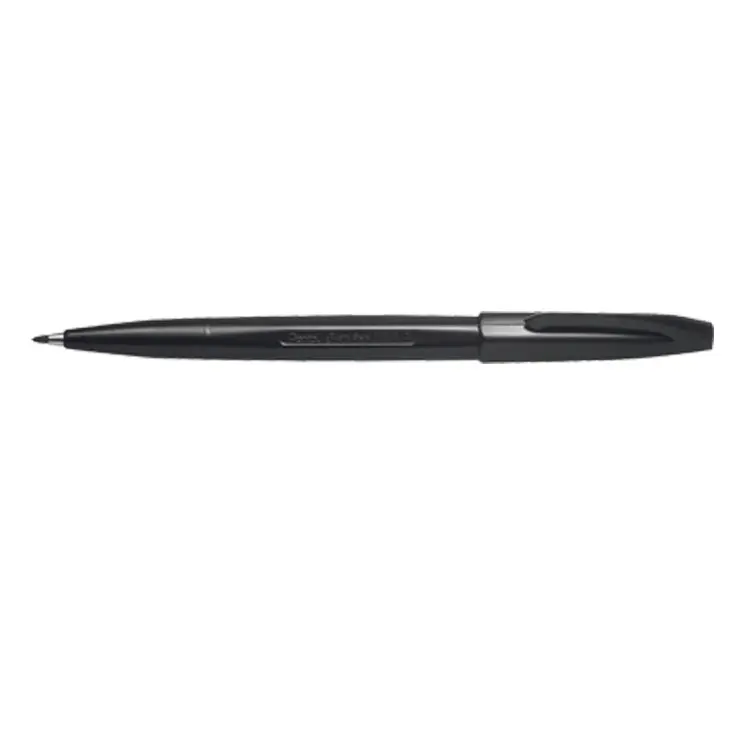 Pentel Sign Black Fibre Tip Pen Pack of 12