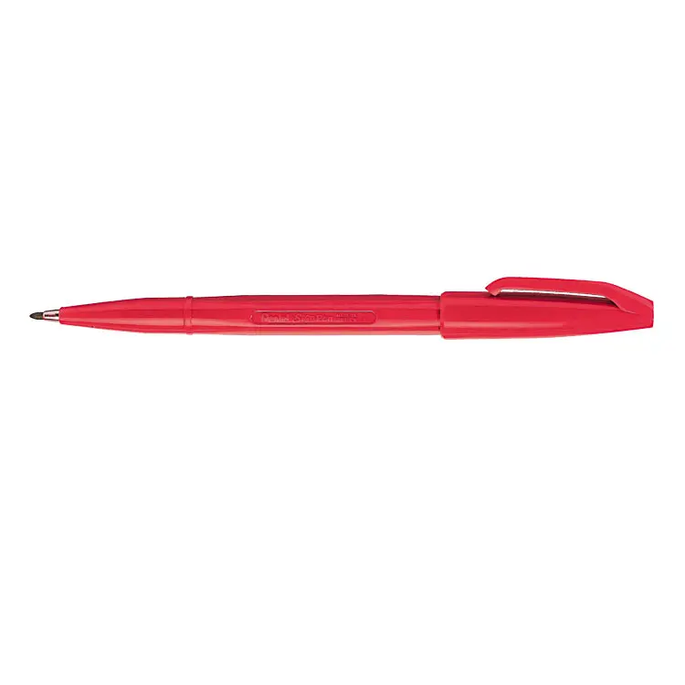 Pentel Sign Red Fibre Tip Pen Pack of 12