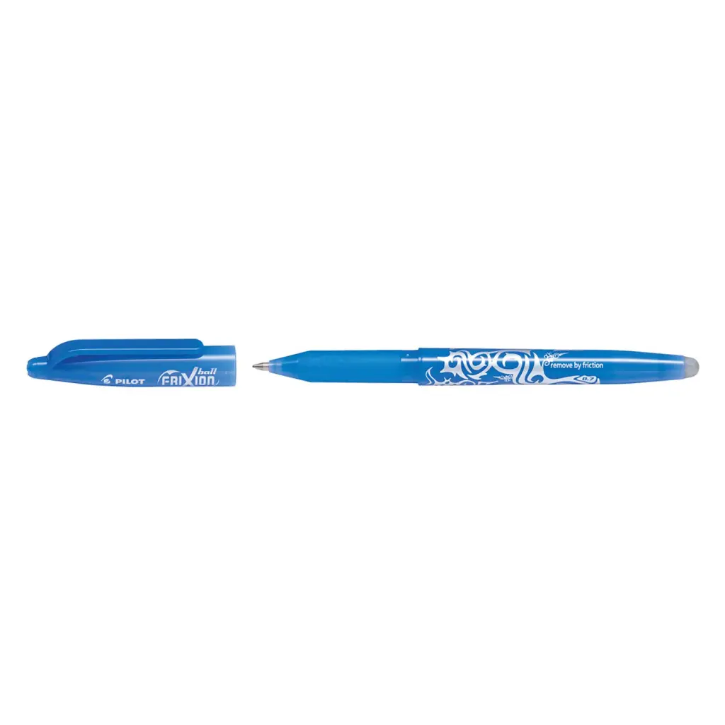 Pilot FriXion Erasable Gel Ink Rollerball Pen Sky Blue Medium Tip (12)