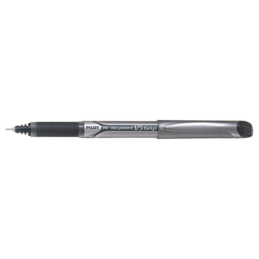 Pilot Hi-Tecpoint V5 Grip Liquid Ink Rollerball Black - Fine Tip (12)