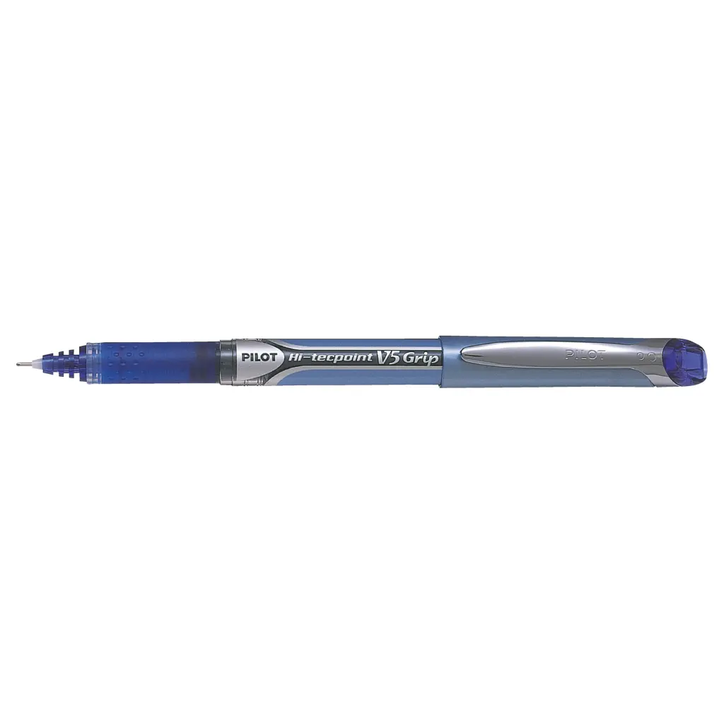 Pilot Hi-Tecpoint V5 Grip Liquid Ink Rollerball Blue - Fine Tip (12)