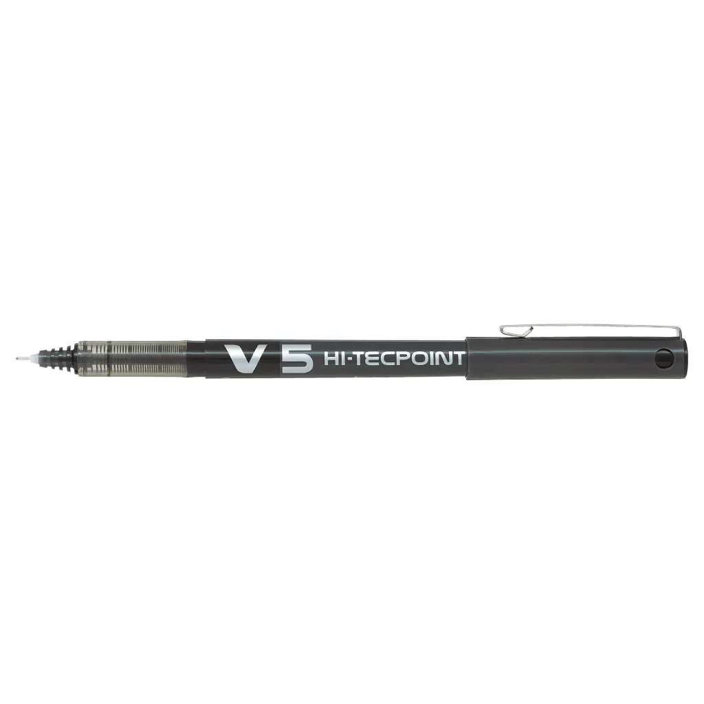 Pilot Hi-Tecpoint V5 Liquid Ink Rollerball Pen Black - Fine Tip (12)