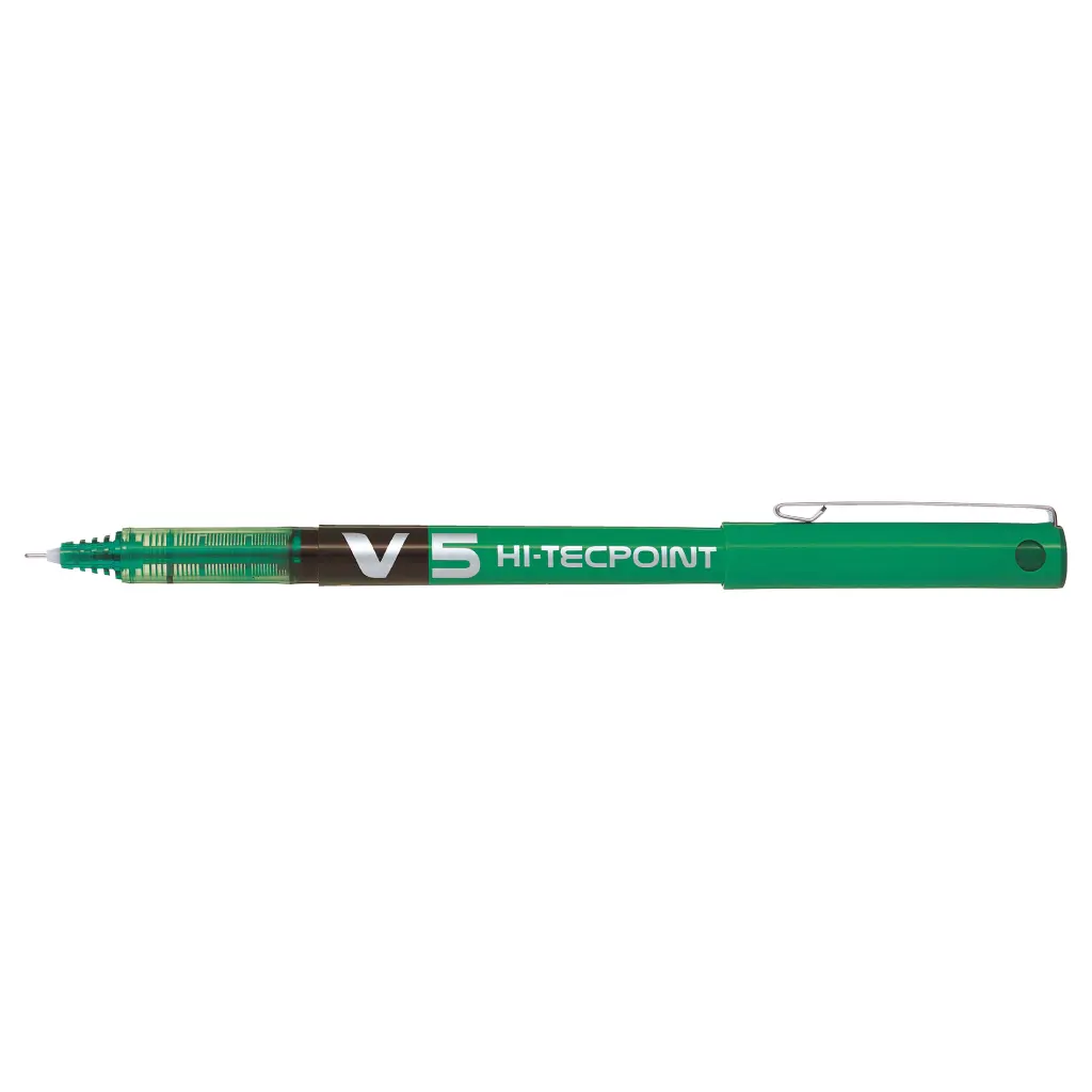 Pilot Hi-Tecpoint V5 Liquid Ink Rollerball Pen Green - Fine Tip (12)