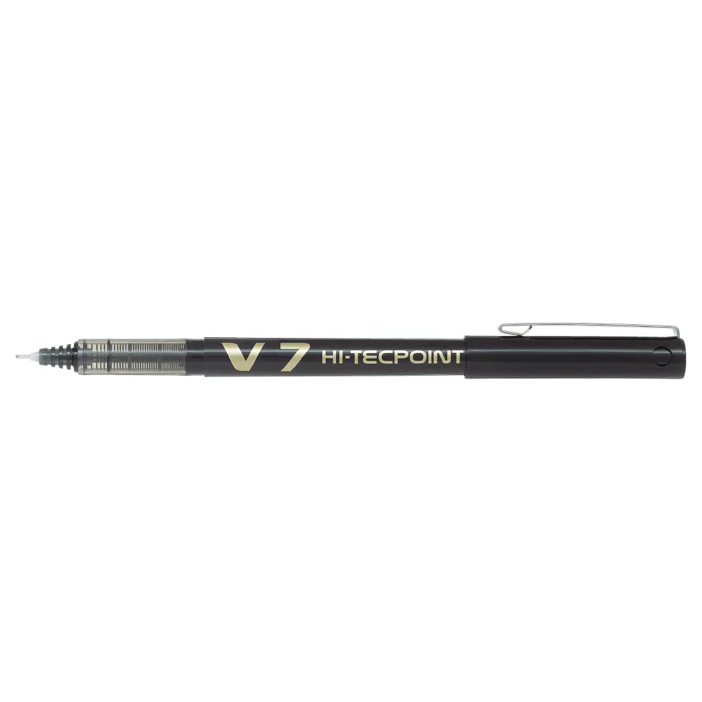 Pilot Hi-Tecpoint V7 Liquid Ink Rollerball Black - Medium Tip (12)