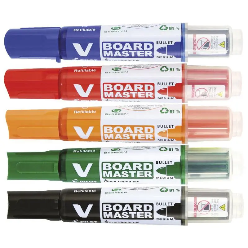 Pilot V-Board Master Whiteboard Marker Assorted Medium - Bullet Tip (5)