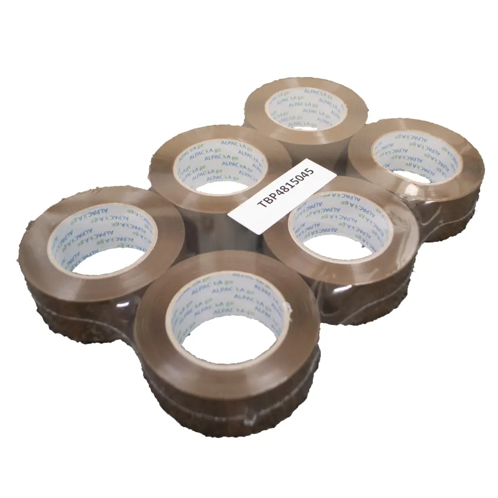 Pk 6 Buff BOPP Tape 48mm  150m  45mu TBP4815045