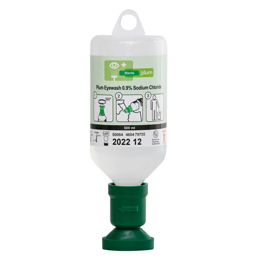 Plum eyewash 500ml 0.9 percent sodium chloride eyecup