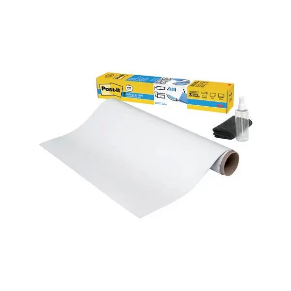 Post-it® Easy Erase Whiteboard Surface White 121.9 cm x 242 cm 1 Roll/Pack