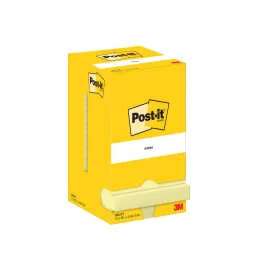 Post-it® Notes Canary Yellow 76 mm x 76 mm 100 Sheets/Pad 12 Pads/Pack Cardboard Pack