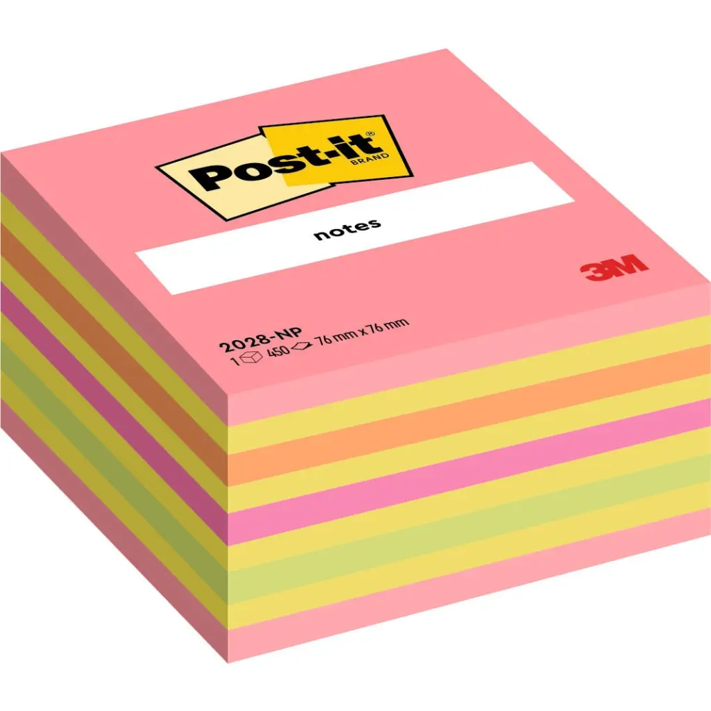 Post-it® Notes Cube Assorted Colours 76 mm x 76 mm 450 Sheets/Pad 1 Pad/Pack 100% PEFC SGSCH-PEFC-COC-110078