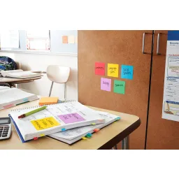 Post-it® Super Sticky Notes Boost Colour Collection 76 mm x 76 mm 90 Sheets/Pad 5 Pads/Pack